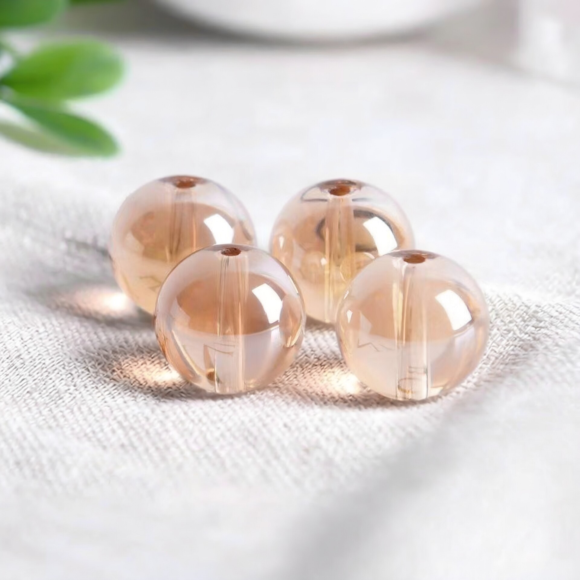 包邮香槟水晶圆光珠diy珠帘门帘风水葫芦手工穿珠材料散珠珠子