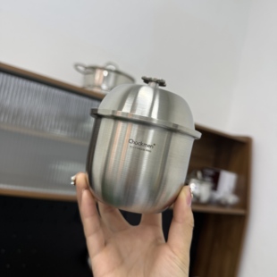 卓德铭18/10不锈钢家用蒸蛋碗儿童蒸鸡蛋羹碗带盖辅食炖盅碗蒸菜