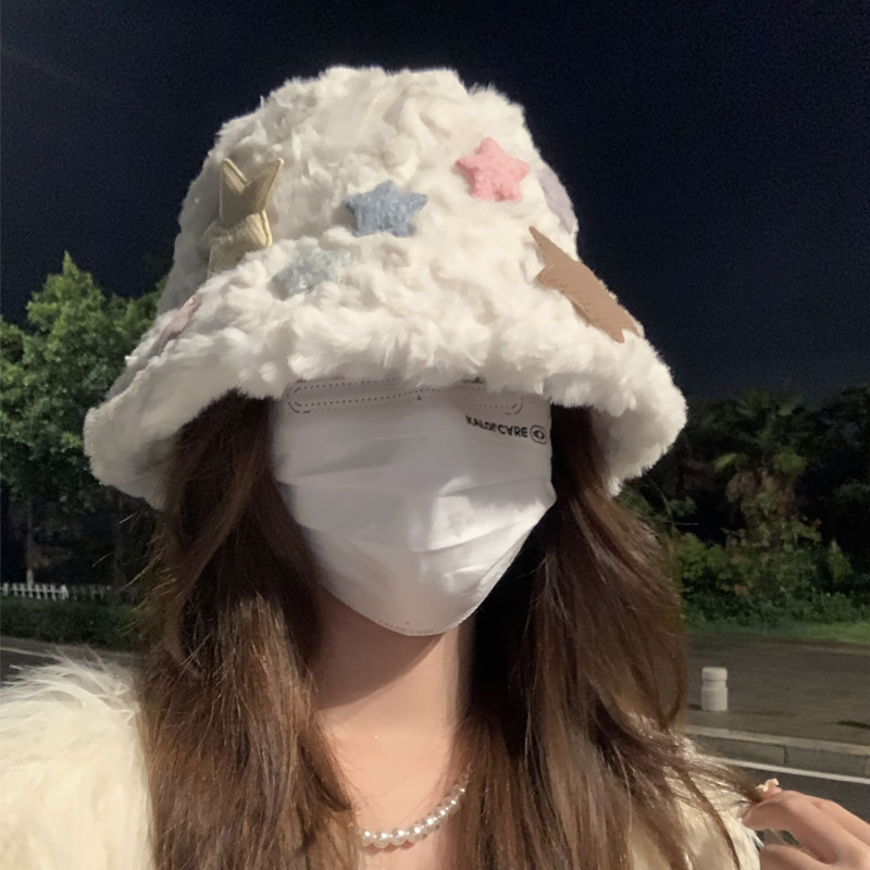 渔夫帽女秋冬季2024新款加厚毛绒可爱盆帽百搭显脸小冷帽保暖帽子,服饰配件/皮带/帽子/围巾,帽子,淘宝优惠券,粉丝福利购,淘宝优惠卷