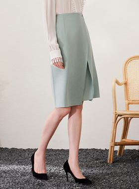 【设计总监然姐】EITIE爱特爱通勤气质OL高腰a字半身裙简约百搭