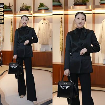 爱特爱气质通勤黑色西装外套