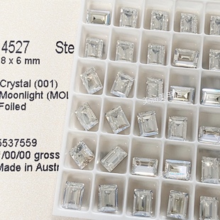 奥地利进口施家钻4527尖底MOL月光白长方形水晶钻DIY美甲8×6mm钻