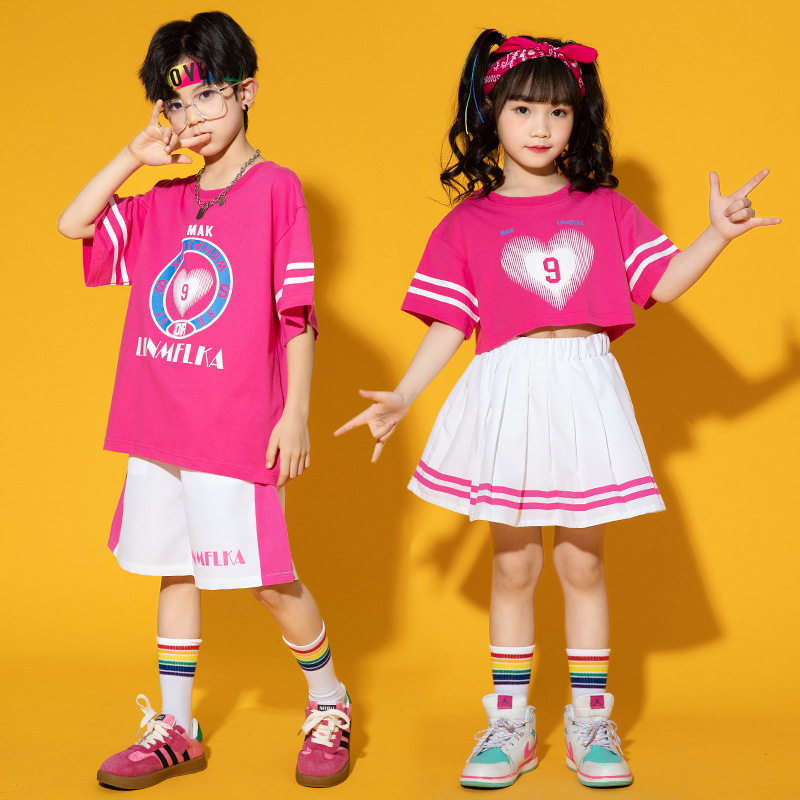 儿童短袖裙子短裤套装夏装幼儿园运动会服装小学生啦啦队演出班服