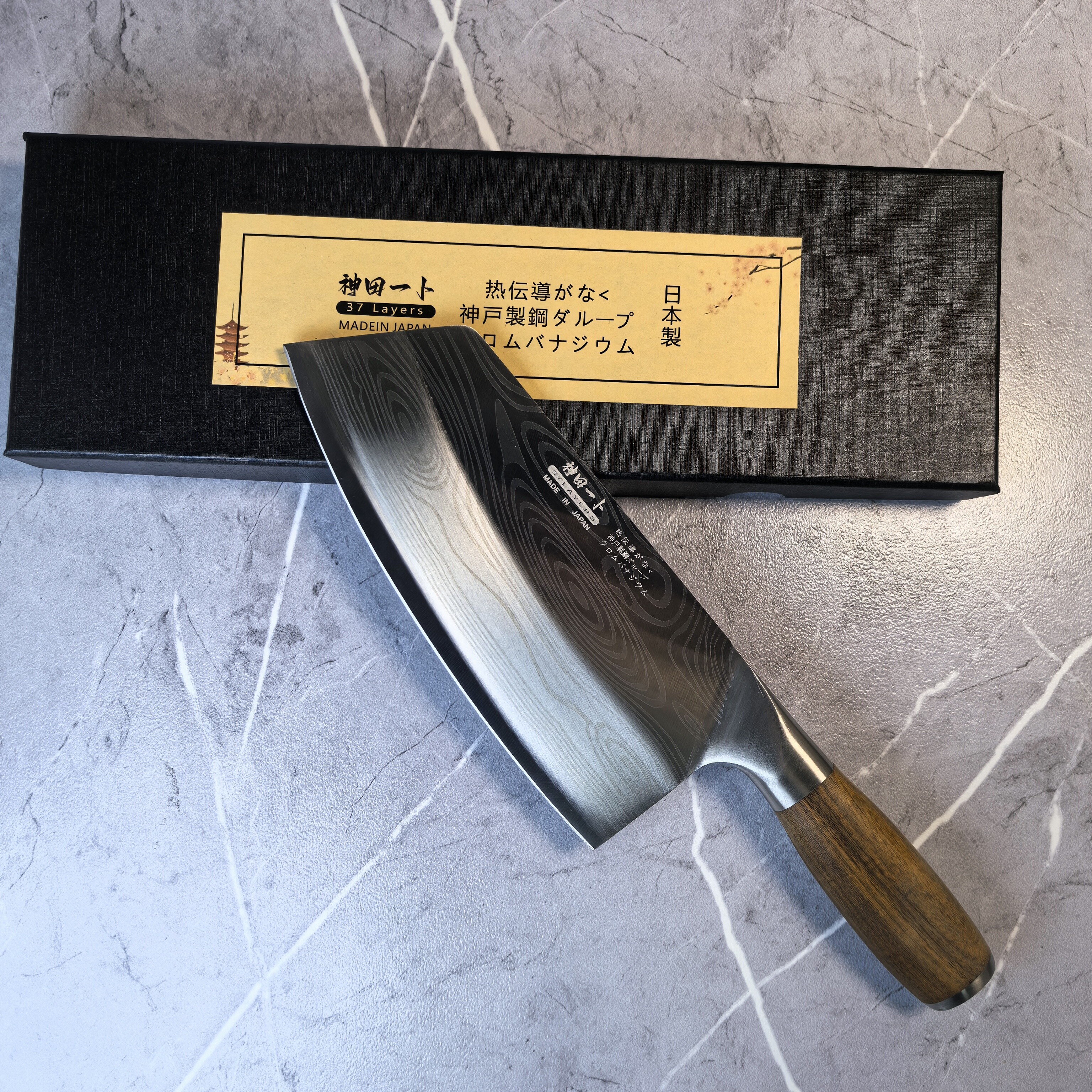 日本正品神田一卜正品大马士革纹女士专用菜刀家用切片刀切肉刀