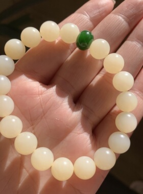 和田玉浅糖手链俄料暖糖糖玉手链细腻油糯奶糖手串手钏男女款10