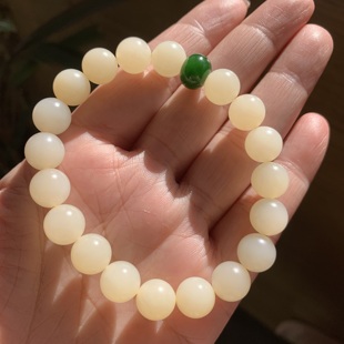 和田玉浅糖手链俄料暖糖糖玉手链细腻油糯奶糖手串手钏男女款