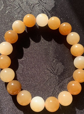 天然和田玉糖白手链新疆且末金山矿糖白手串蜜糖红糖糖白手串10