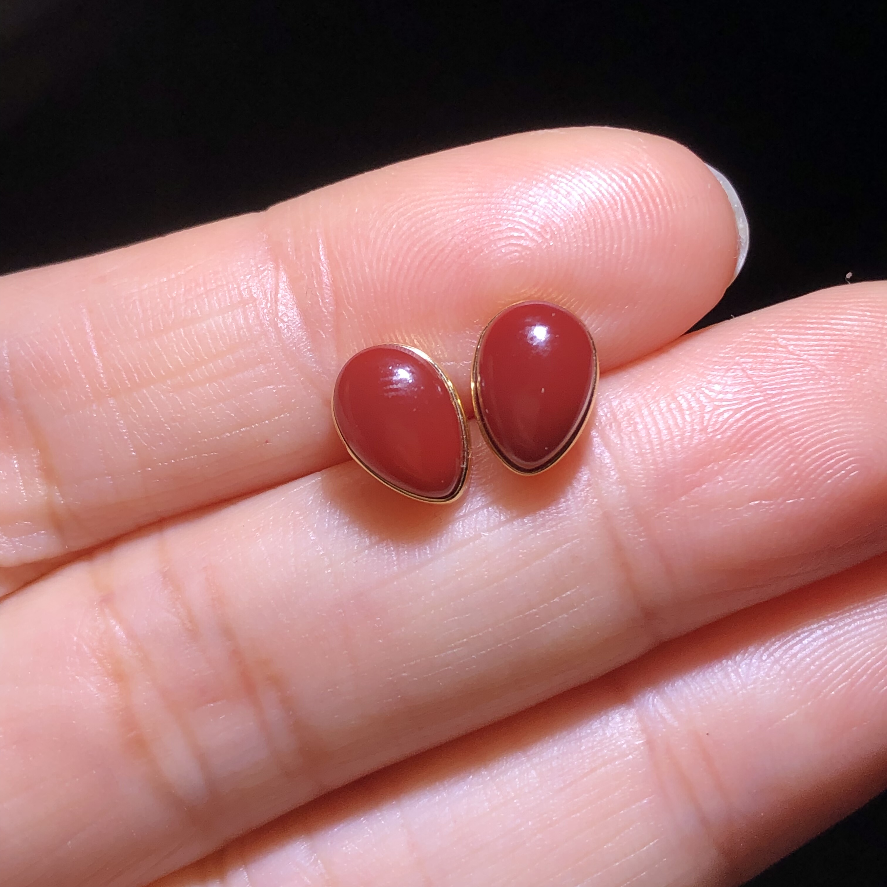 天然南红玫红水滴耳钉耳坠玫红牛血红耳饰原矿南红无胶无裂18k金,饰品/流行首饰/时尚饰品新,耳饰,淘宝优惠券,粉丝福利购,淘宝优惠卷