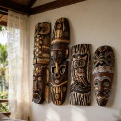 非洲面具实木家居装饰复古怀旧酒吧装饰木雕度假酒店壁挂壁饰挂饰