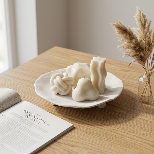 侘寂风抽象树脂桌面摆件套组