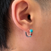 小众设计复古民族风 Komeiku 藏风绿松石耳环 高级感男女中性耳饰