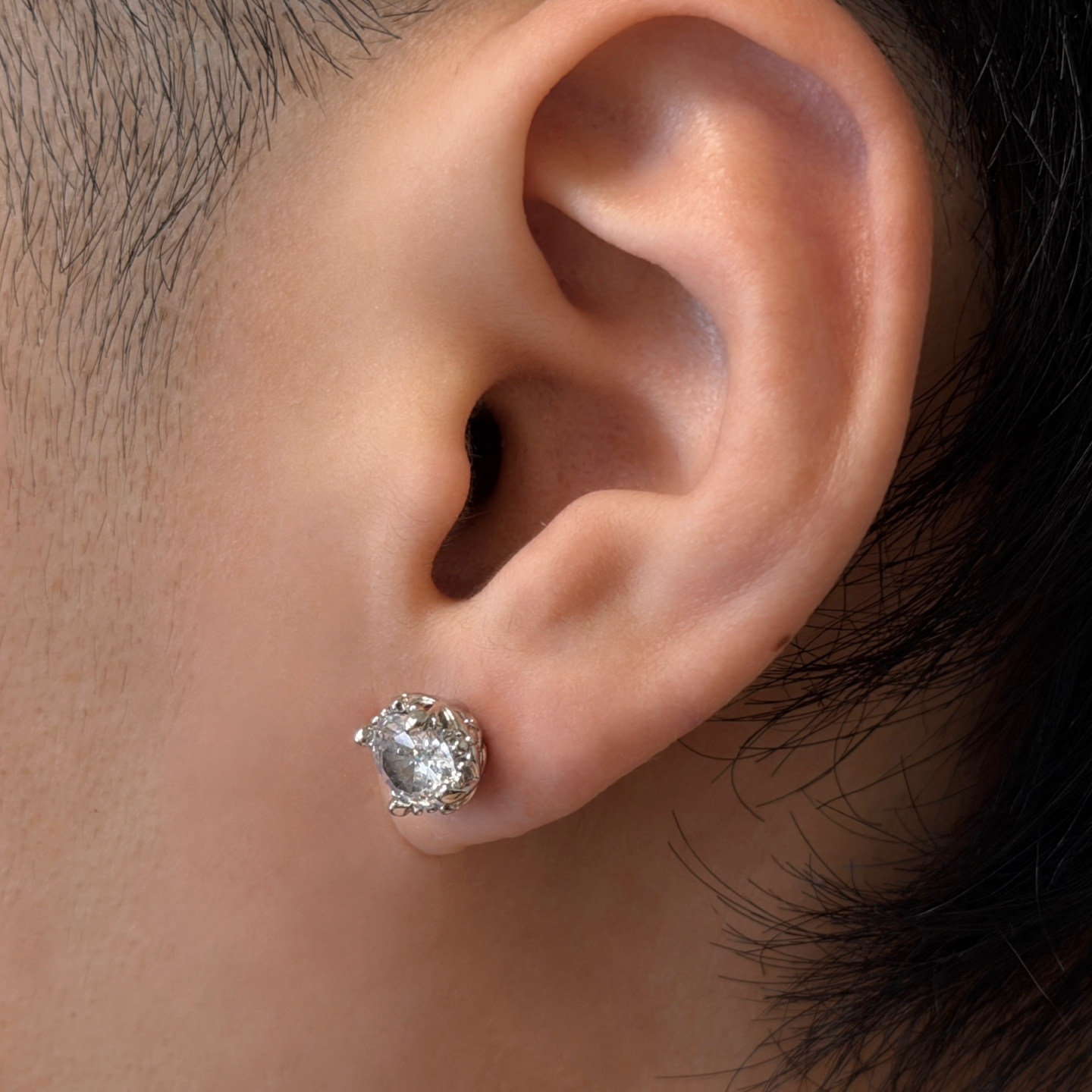 Komeiku 闪钻龙爪 鸢尾花十字架925银针 小众设计欧美高级感耳钉