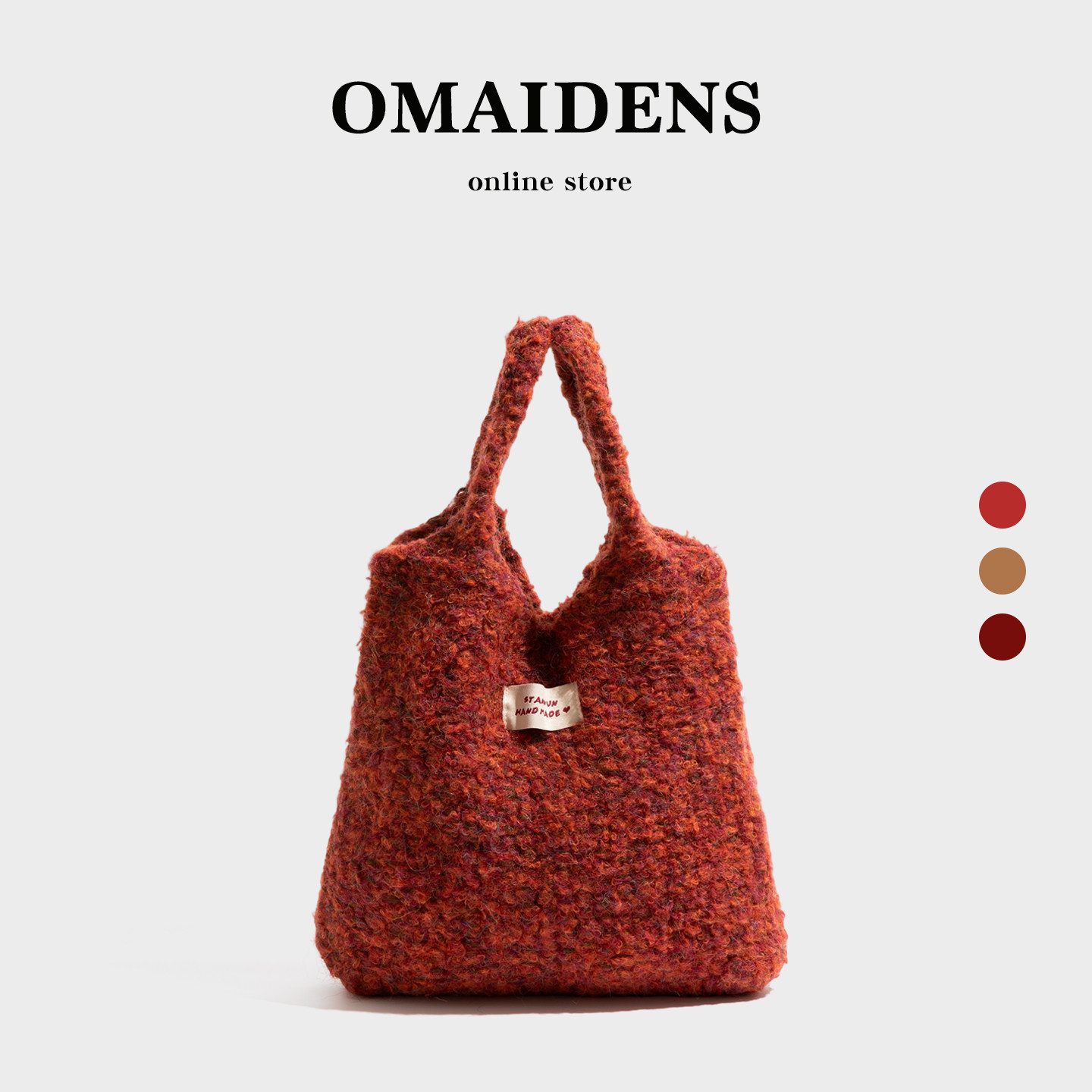 橙子少女毛线针织包高级感包包女式2025新款毛毛包可爱冬季手拎包,箱包皮具/热销女包/男包,通用款女包,淘宝优惠券,粉丝福利购,淘宝优惠卷