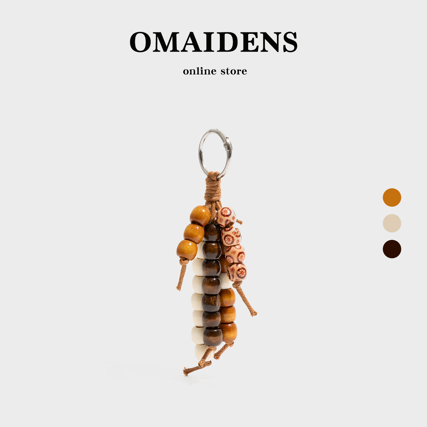 山下同款文艺风木珠串珠包包挂件