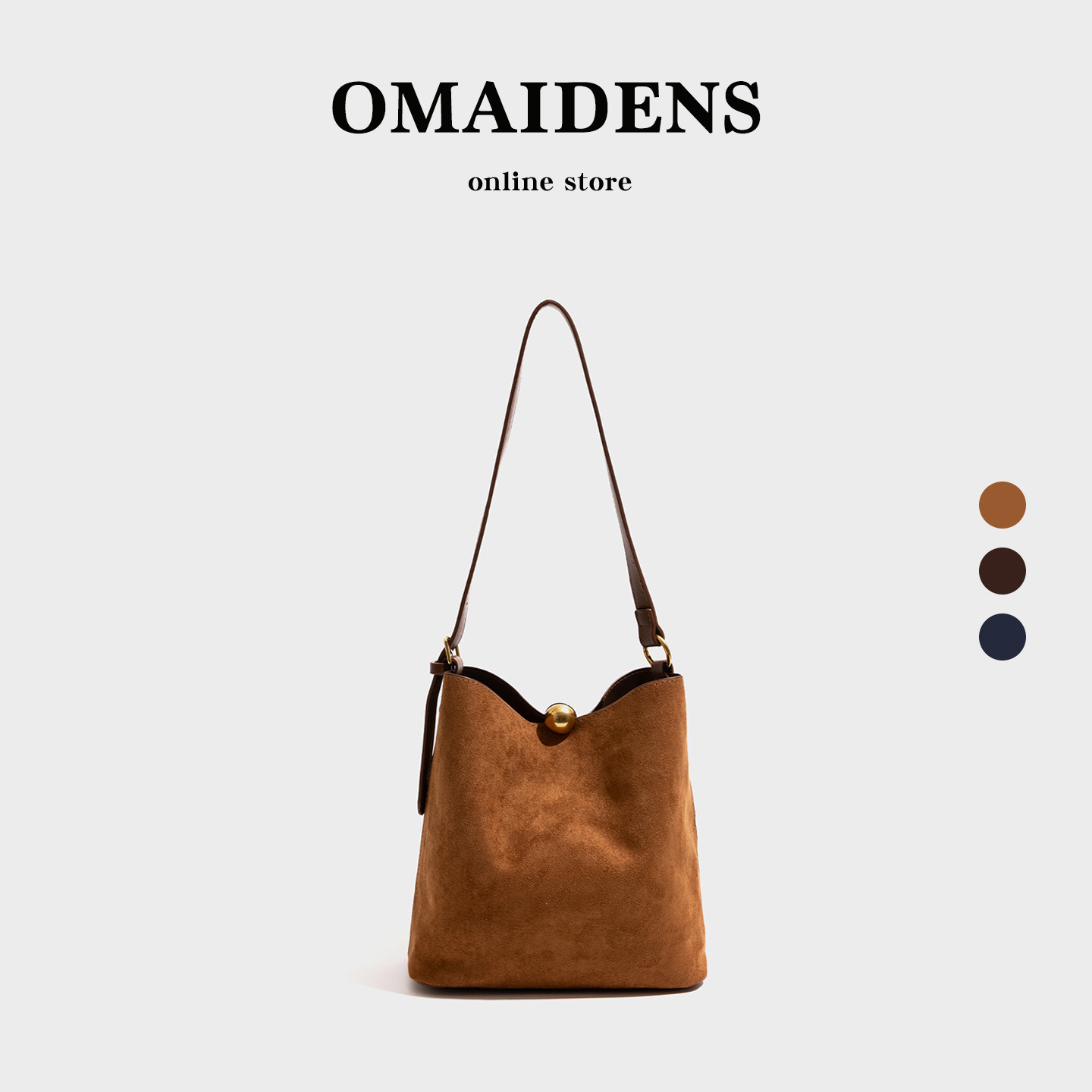 橙子少女气质单肩水桶包包女式2025新款秋冬百搭麂皮托特包通勤风,箱包皮具/热销女包/男包,托特包,淘宝优惠券,粉丝福利购,淘宝优惠卷