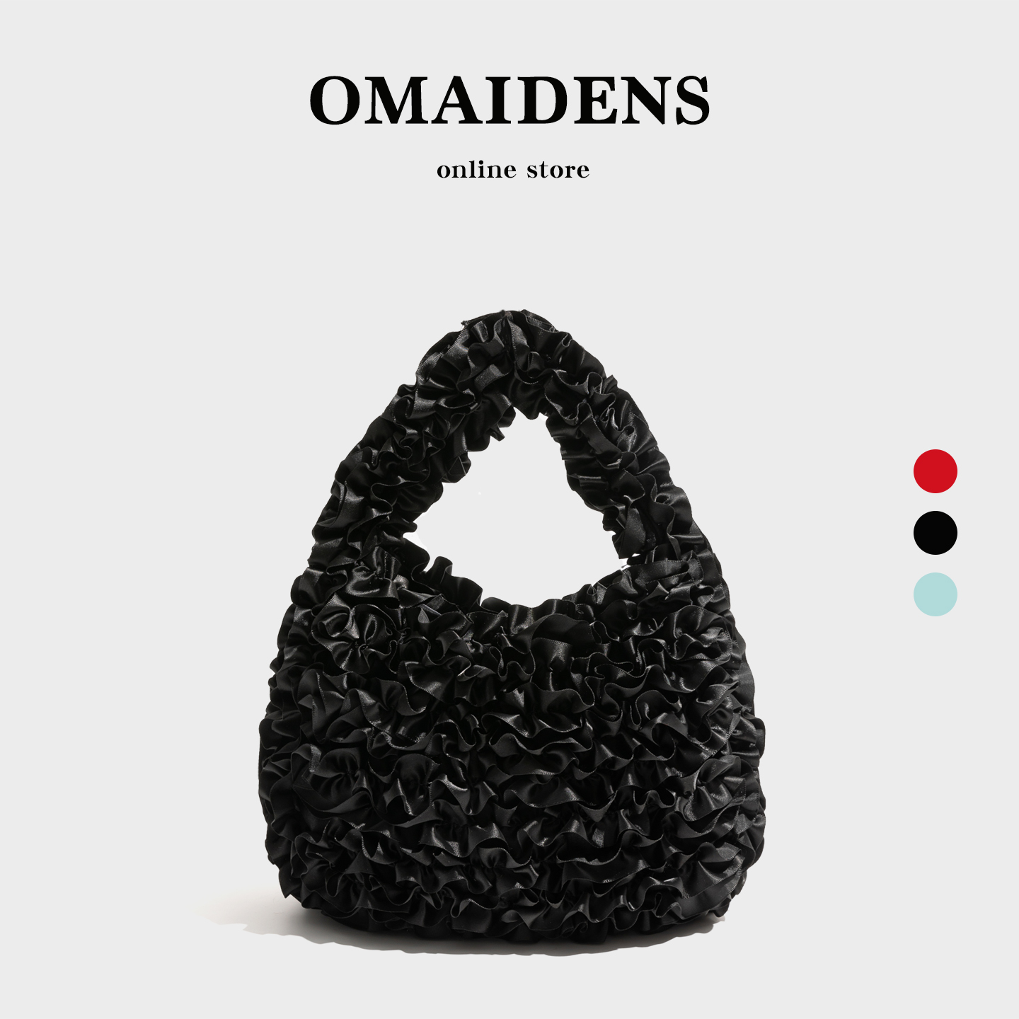 轻奢小众花瓣褶皱包包2025手提包