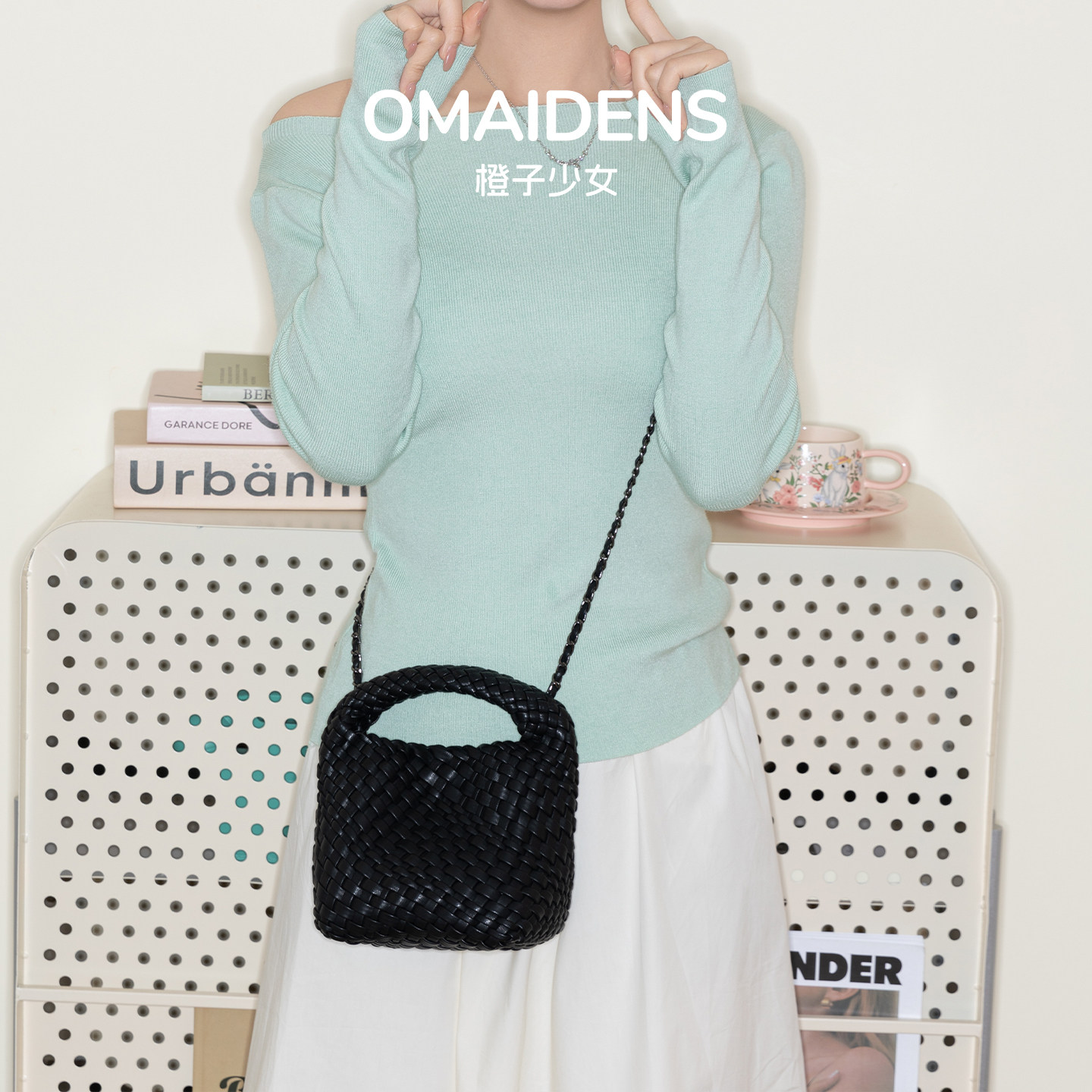 橙子少女手工编织包女2026新款百搭迷你单肩斜挎水桶包高级感手拎,箱包皮具/热销女包/男包,编织包,淘宝优惠券,粉丝福利购,淘宝优惠卷