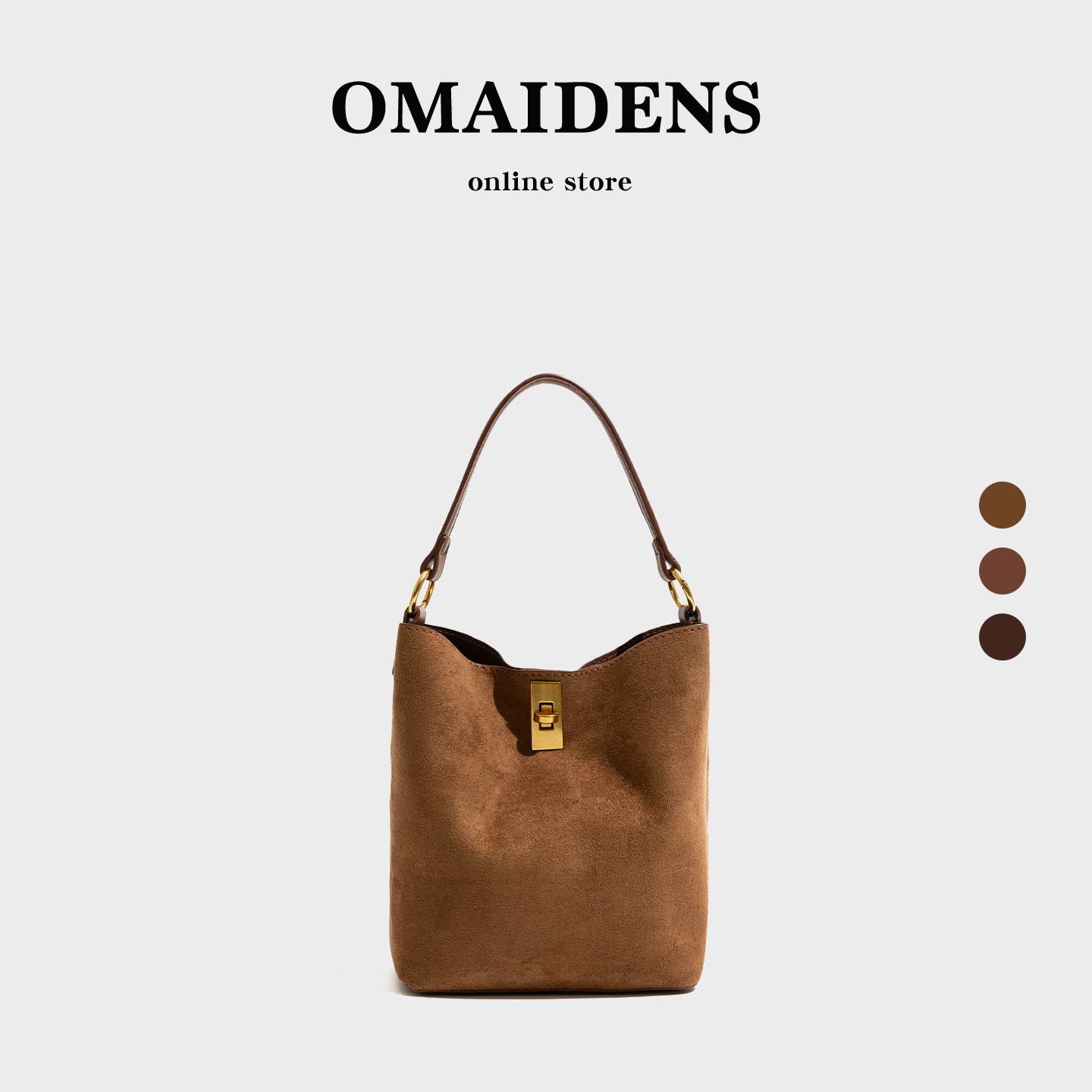 复古极简麂皮女包2025秋冬新款