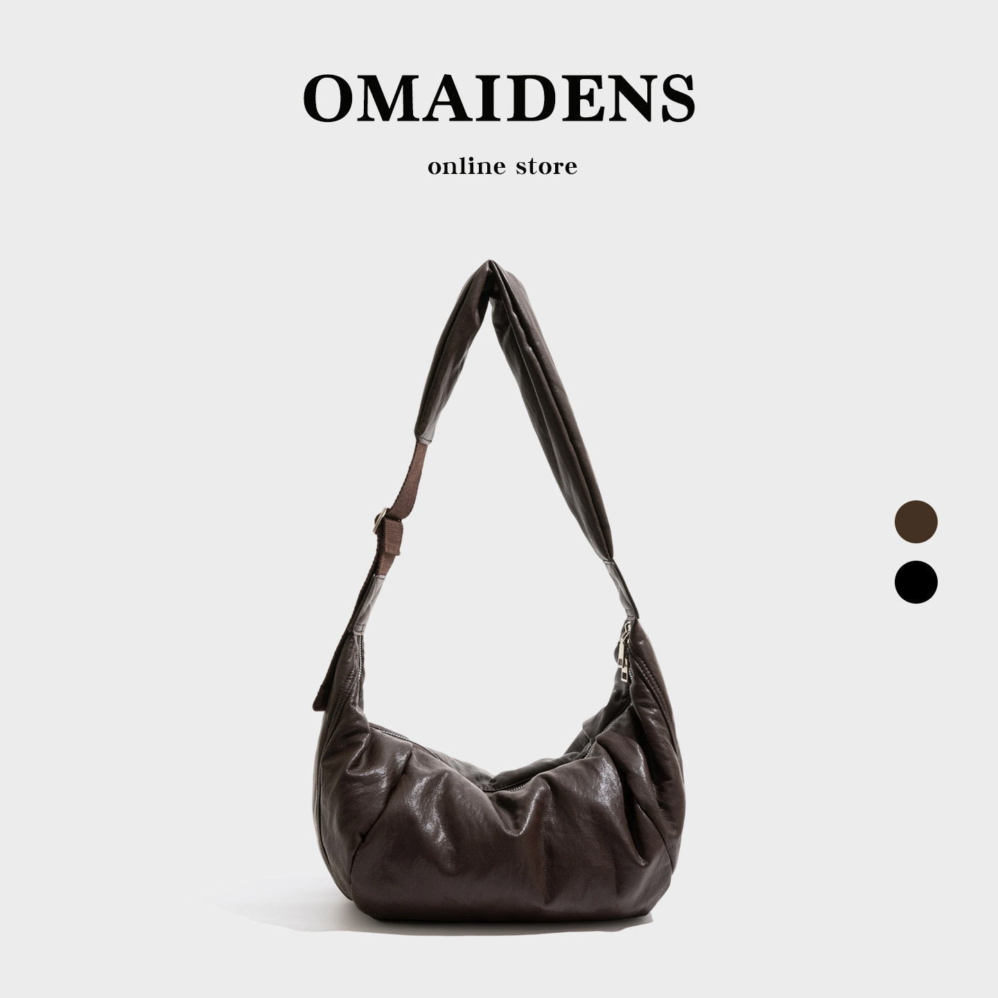 复古软皮质感女包2025秋冬饺子包