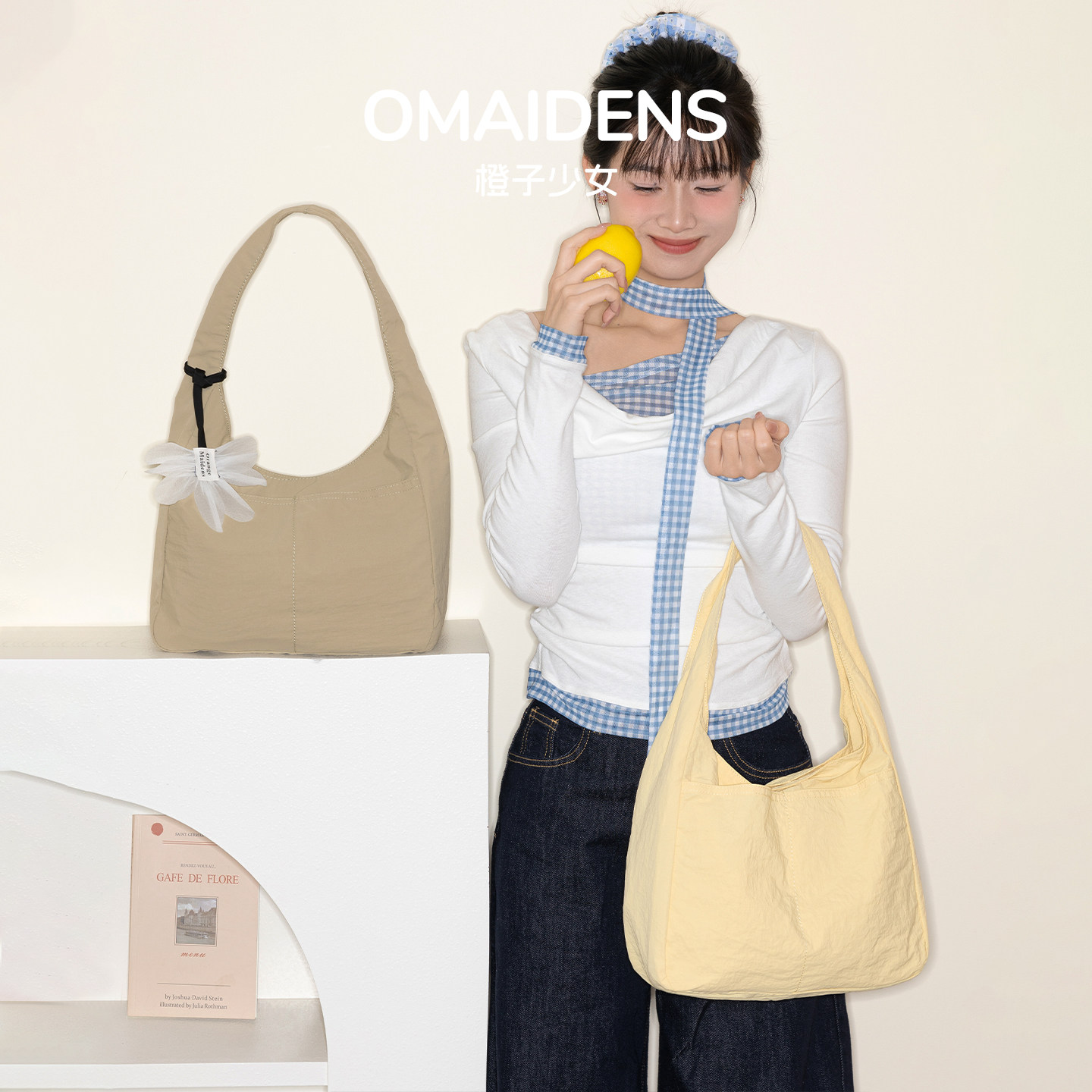 橙子少女新款尼龙通勤托特包女单肩包小个子日常百搭轻便高颜值包,箱包皮具/热销女包/男包,托特包,淘宝优惠券,粉丝福利购,淘宝优惠卷