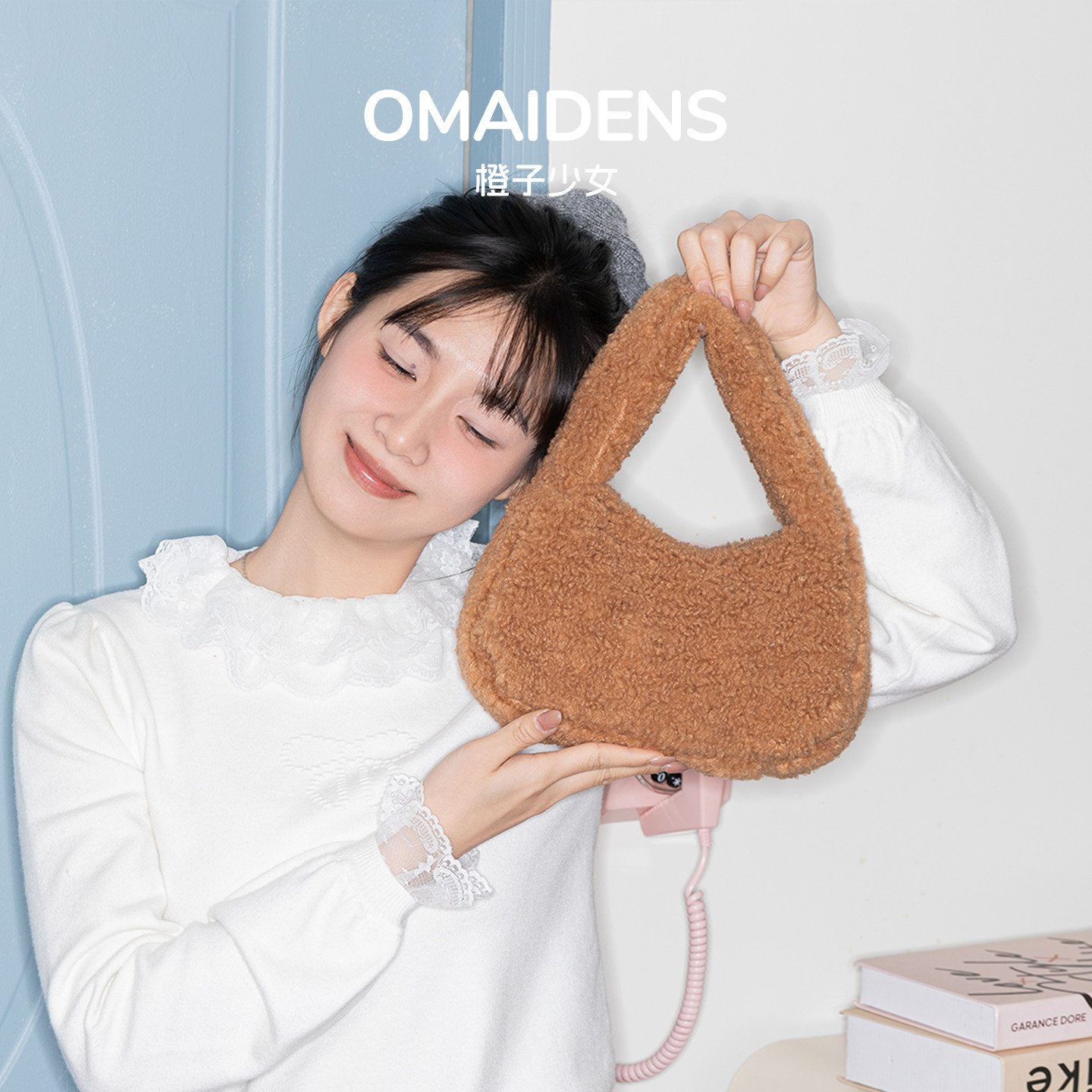橙子少女韩系毛绒托特包包女2025冬季小方包日常毛茸茸小众手提包,箱包皮具/热销女包/男包,托特包,淘宝优惠券,粉丝福利购,淘宝优惠卷