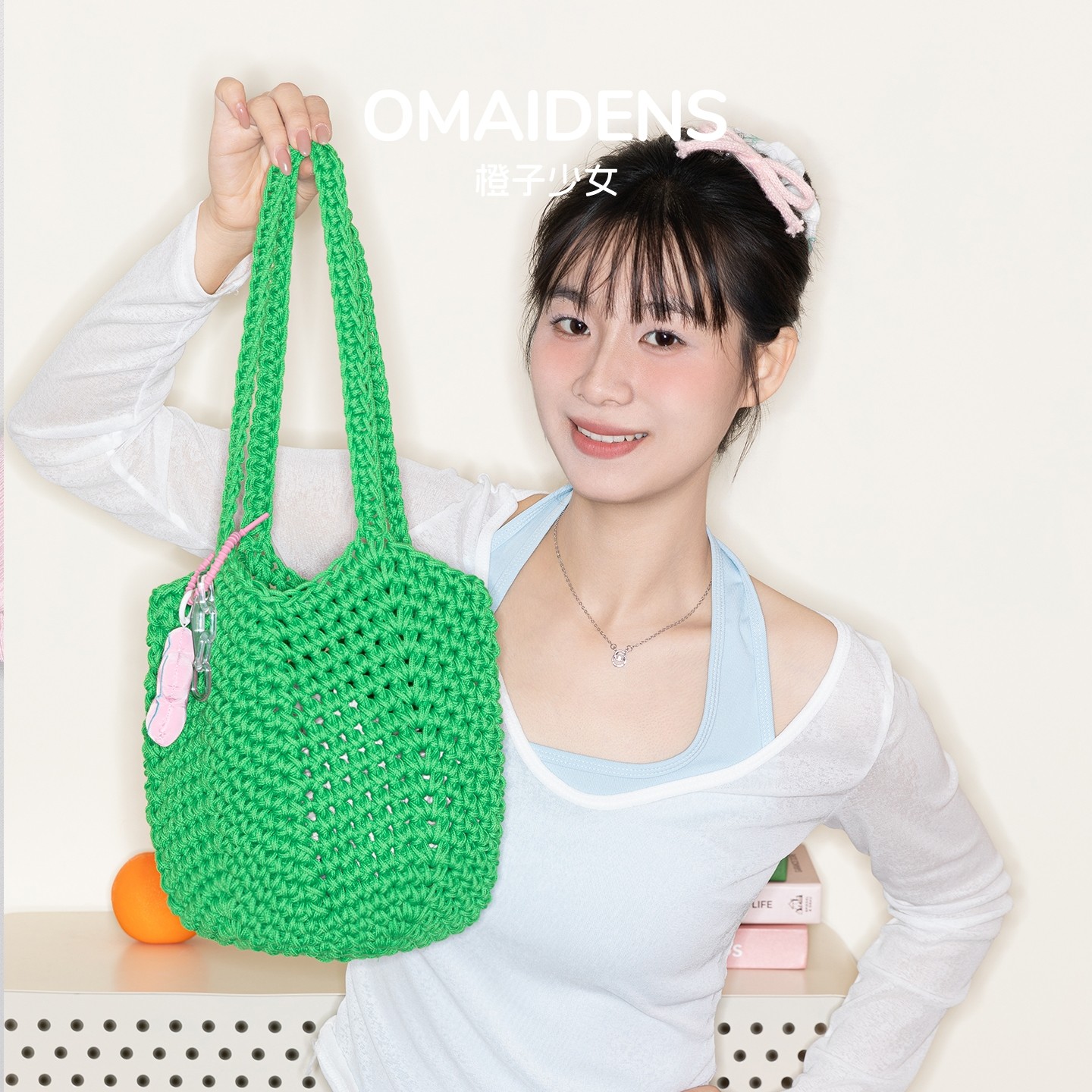 橙子少女森系手工镂空编织包女ins度假风沙滩手提包大容量单肩包,箱包皮具/热销女包/男包,编织包,淘宝优惠券,粉丝福利购,淘宝优惠卷