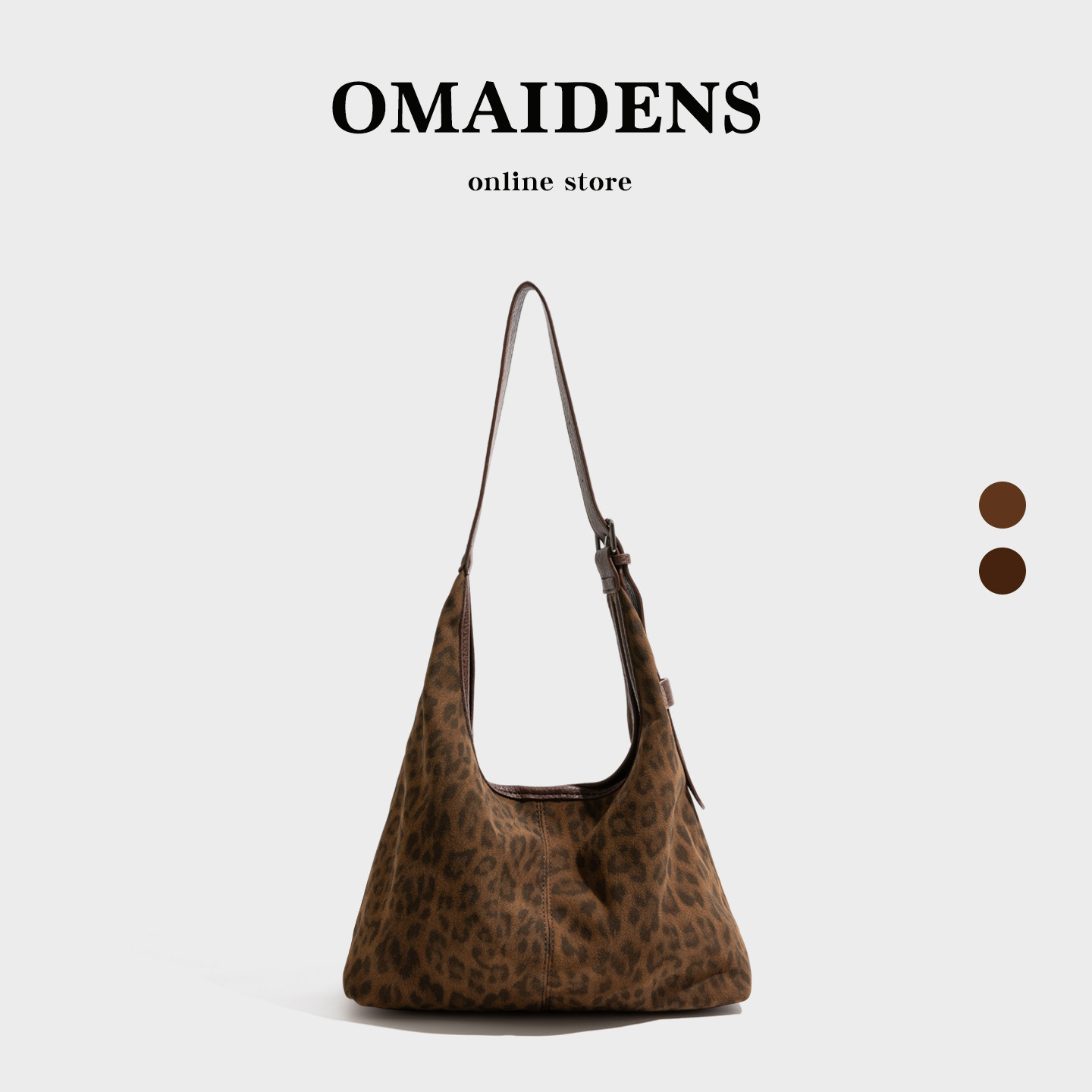 韩系超火麂皮豹纹女包2025秋冬