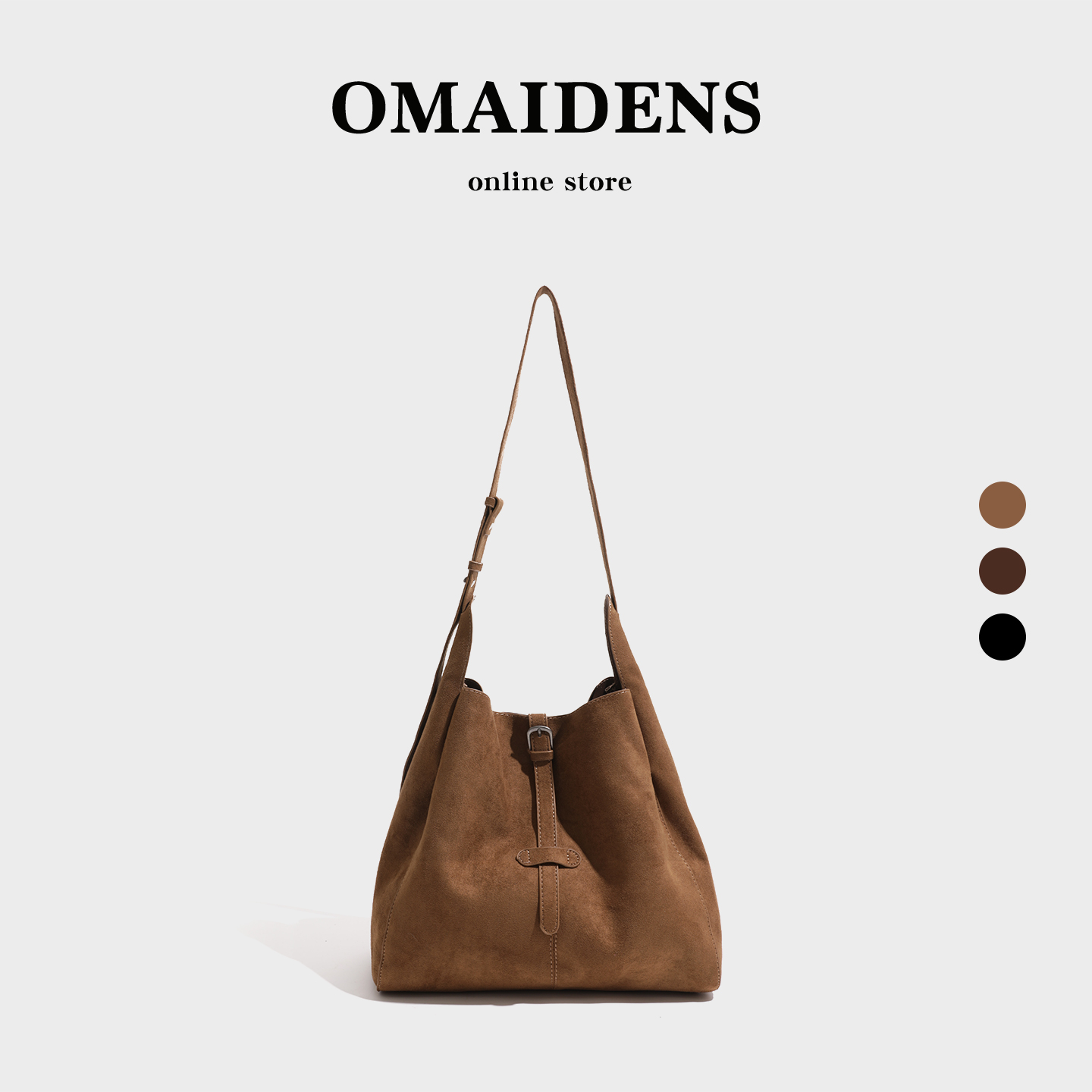 复古麂皮质感女包2025年秋冬