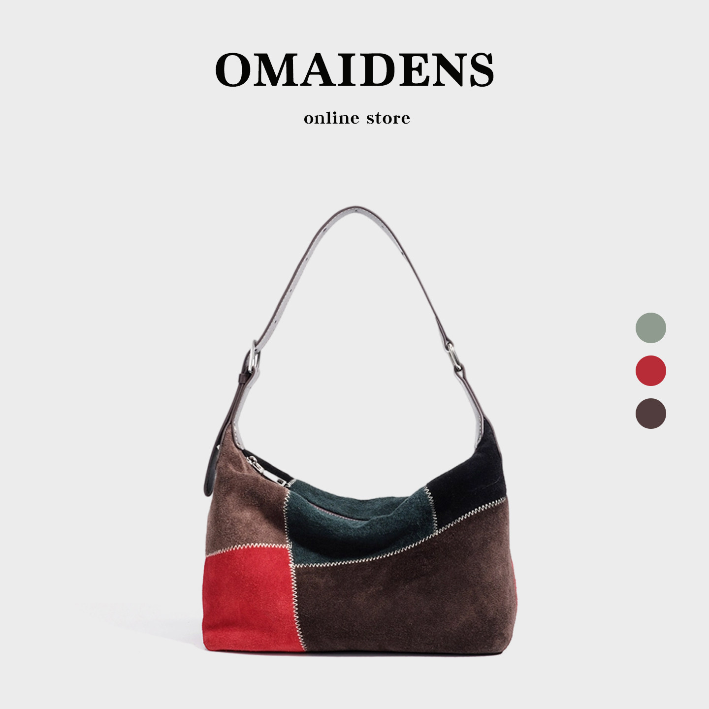 橙子少女拼色手提包原创新年包