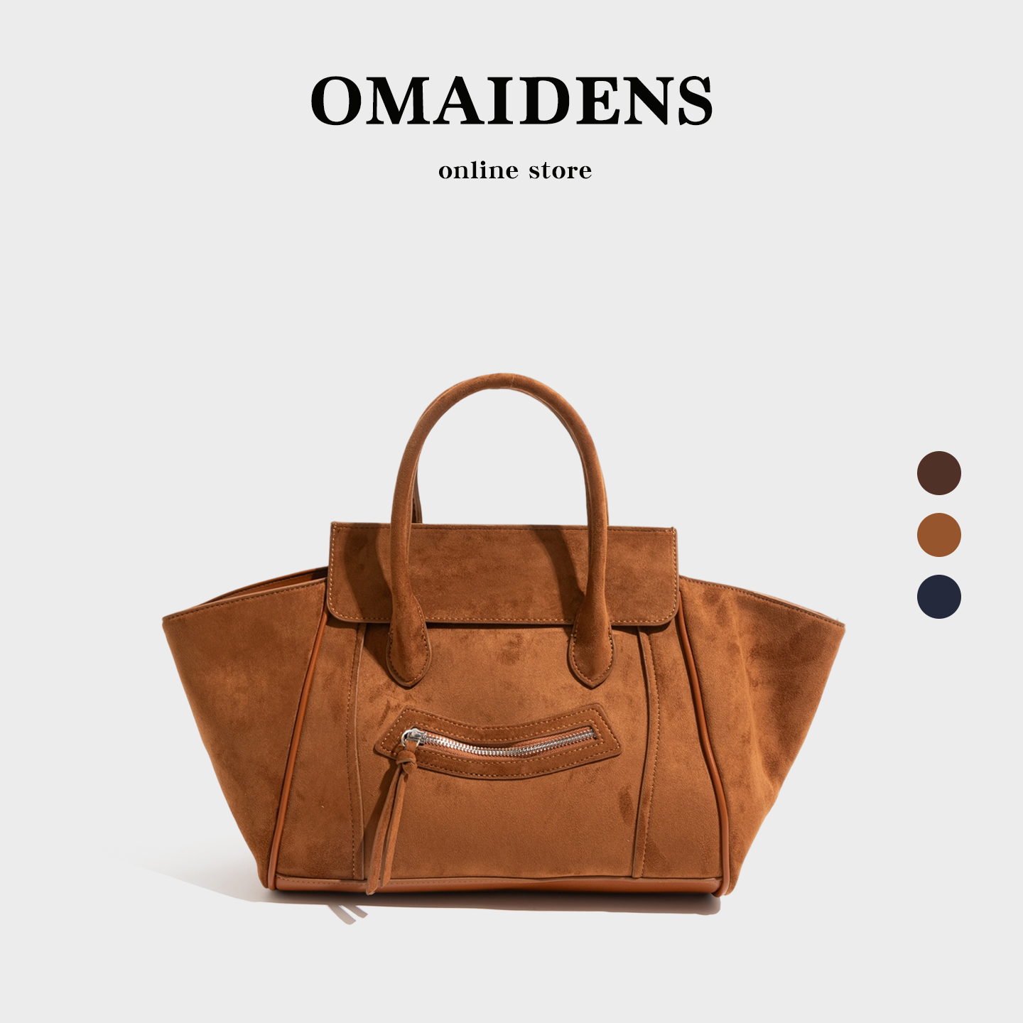 橙子少女麂皮托特包小众翅膀包