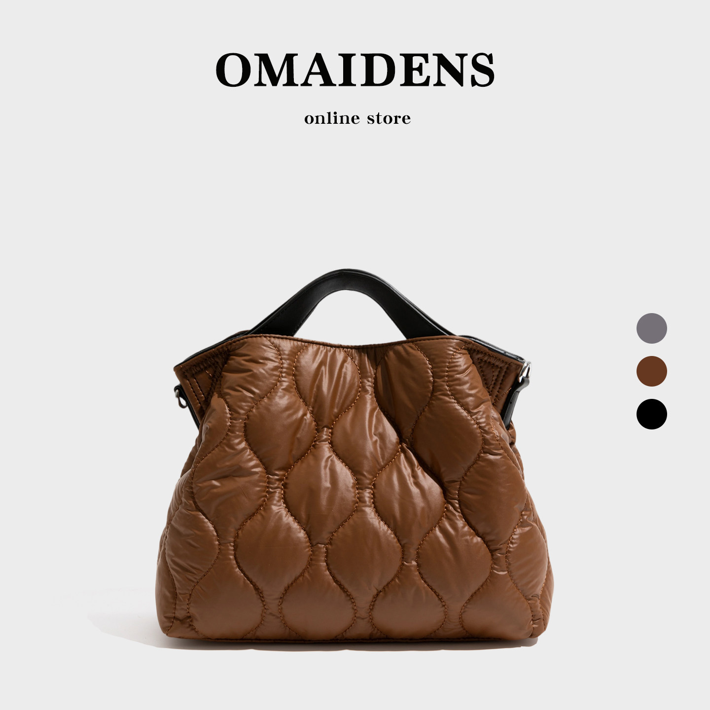 橙子少女菱格绗缝夹棉托特包女2025新款羽绒填充通勤手提单肩挎包,箱包皮具/热销女包/男包,托特包,淘宝优惠券,粉丝福利购,淘宝优惠卷