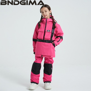 BNDGIMA 23新品儿童滑雪服套装男女童防水防风保暖单双板滑雪衣裤