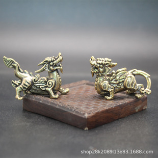 纯铜獬豸钥匙扣饰品摆件工艺品黄铜貔貅汽车摆件钥匙挂件