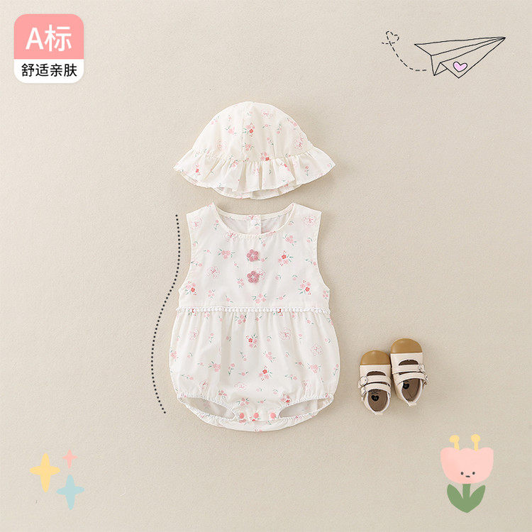 棉A类夏季三角爬女连身衣/爬服/哈衣