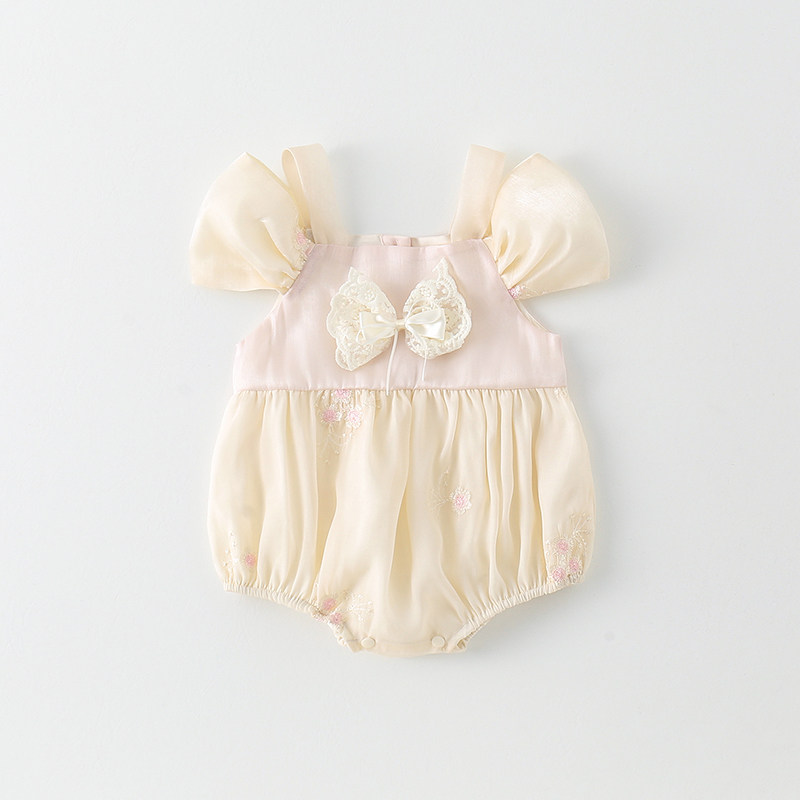 聚酯纤维A类夏季短爬男女通用连身衣/爬服/哈衣