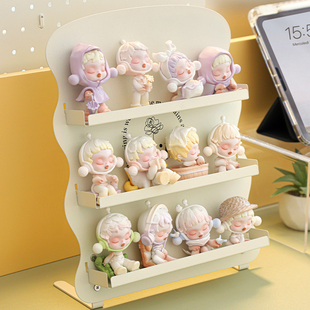 创意盲盒收纳置物架金属玄关泡泡玛特手办展示陈列架子多功能摆件