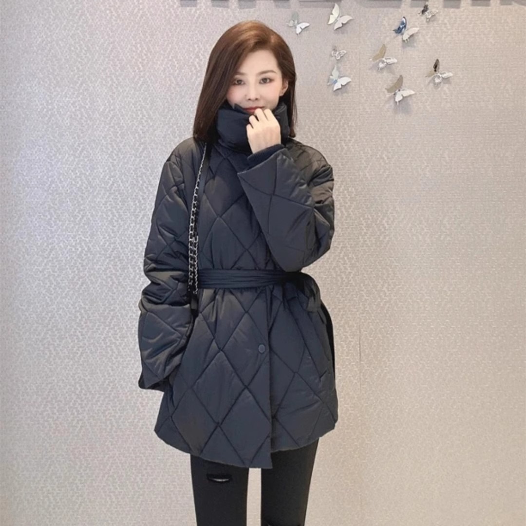 哥弟阿玛施正腰带新雪丽棉服外套