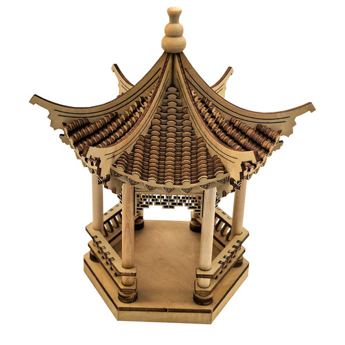 a001微族手工六角竹木质凉亭