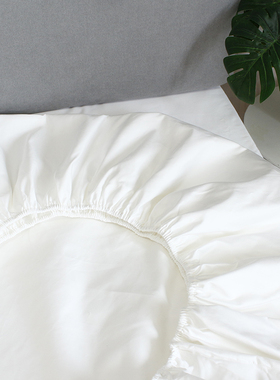 120支纯棉贡缎白色床笠单件全棉床罩酒店纯白保护罩外贸出口加高