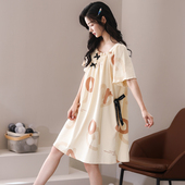 性感可爱卡通纯棉薄款 睡裙短袖 女睡衣家居服 夏季 草本西子2026新款