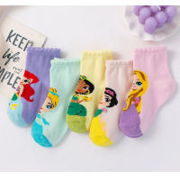 Girls' mid-calf socks spring and autumn pure cotton children's cartoon mid-calf socks Cute princess socks for girls and babies aged 2-5-12 thumbnail 5