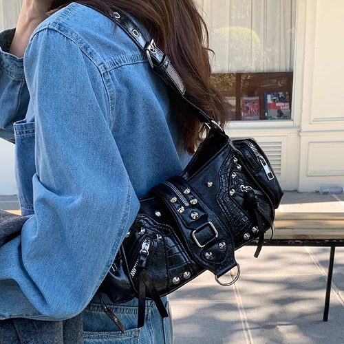 甜酷辣妹腋下包重工通勤单肩包包