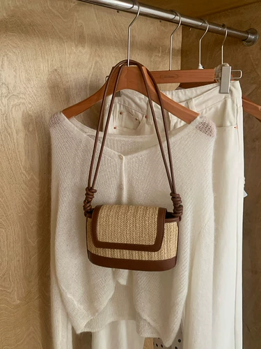 Универсальная плетеная соломенная летняя сумка на одно плечо, пляжная сумка через плечо, сумка для телефона