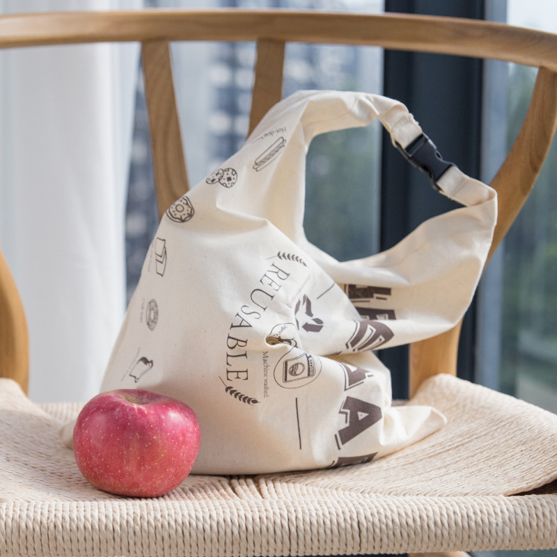 纯棉防漏食品收纳袋大容量环保面包果蔬袋野餐袋手提包食品级TPU