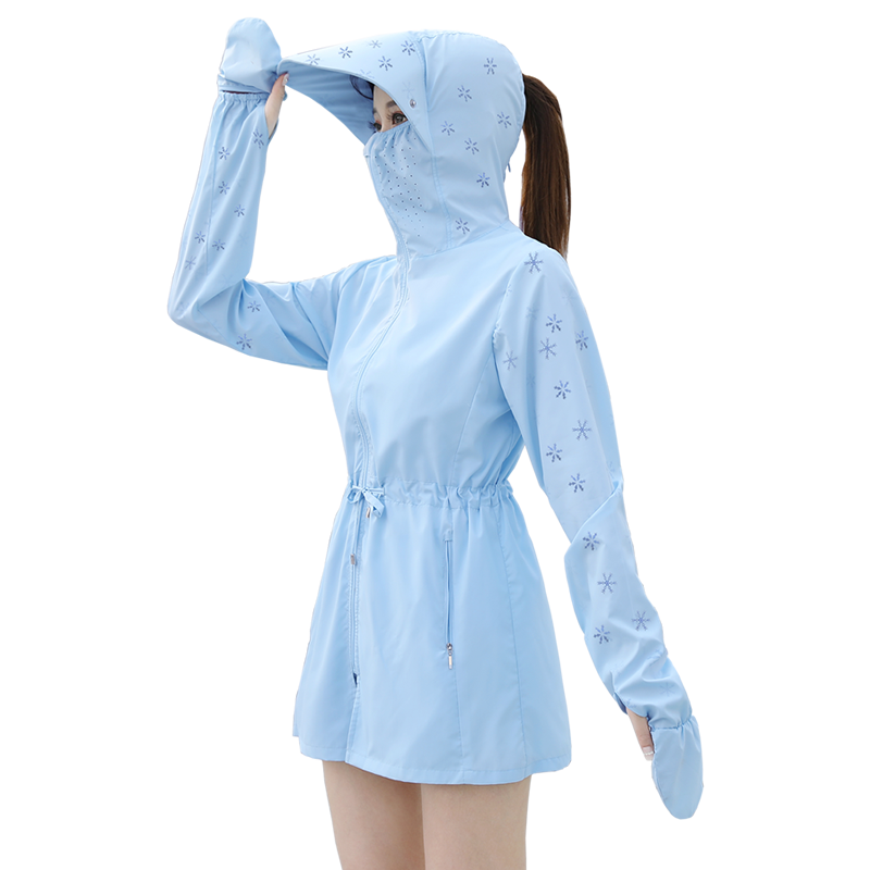 防晒衣女2024年夏季新款防紫外线骑车带帽防晒服透气罩衫薄款外套