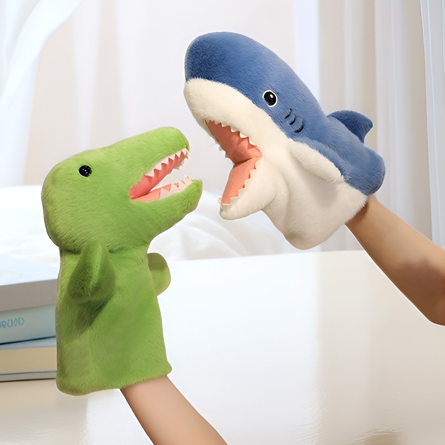 鲨鱼手偶水豚玩偶宝宝娃娃毛绒玩具公仔儿童安抚手套可张嘴布偶,玩具/童车/益智/积木/模型,毛绒/玩偶/公仔/布艺类玩具,淘宝优惠券,粉丝福利购,淘宝优惠卷