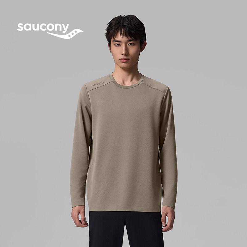 男子针织圆领长TSaucony索康尼秋冬运动上衣卫衣套头圆领休闲通勤,运动服/休闲服装,运动T恤,淘宝优惠券,粉丝福利购,淘宝优惠卷