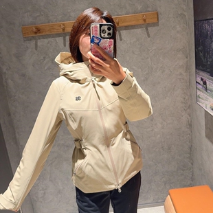 韩国直邮 HALF BELT 轻量收腰连帽修身羽绒服防风防水运动女外套