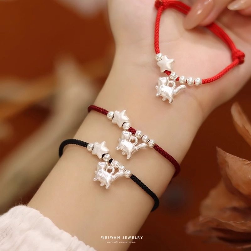 傲娇猫手链纯银配件3D硬