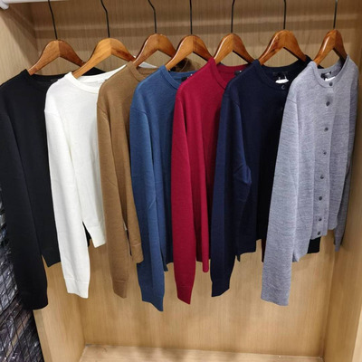 日单女装精纺休闲时尚圆领针织开衫2025年秋冬长袖可机洗 478331